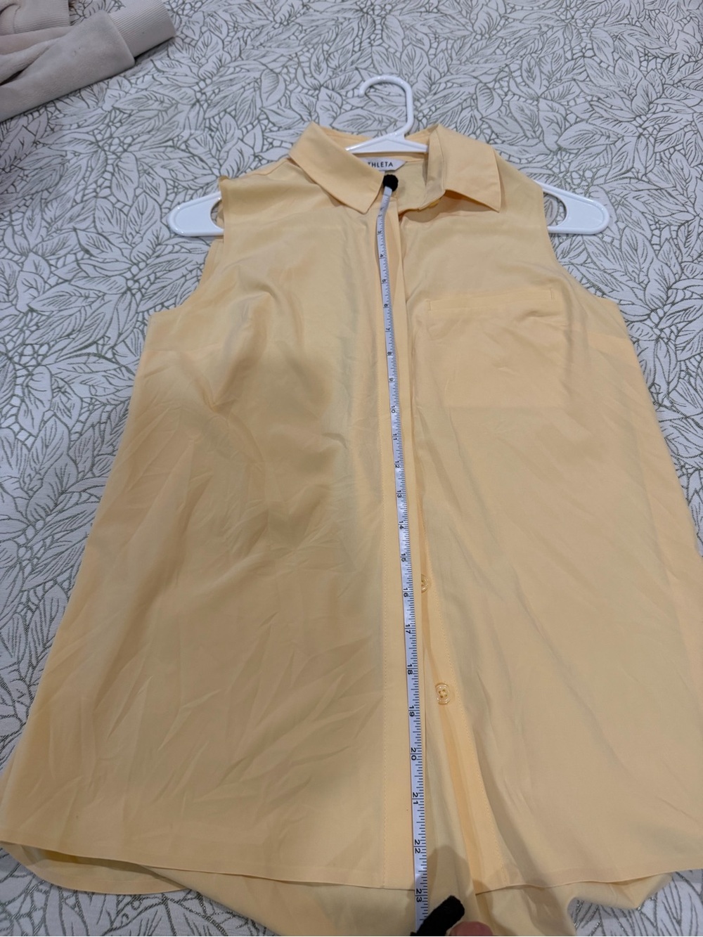 Athleta Sleeveless Shirt Dress in Pale Yellow